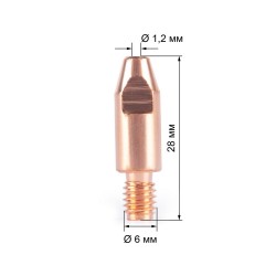 Наконечник FoxWeld M6х28х1.2 (140.0379/MD0009-12, пр-во FoxWeld/КНР)