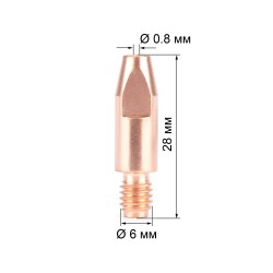 140.0054/MD0009-78 Наконечник М6х28х0.8 (CuCrZr) VARTEG