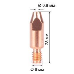 Наконечник FoxWeld M6х28х0.8 (AL) (141.0001/MD0009-58, пр-во FoxWeld/КНР)